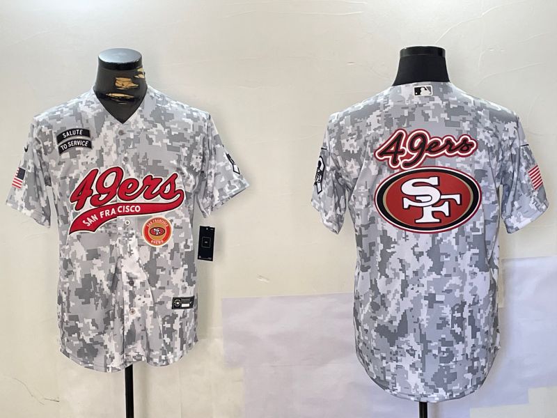 Men San Francisco 49ers Blank Nike Arctic Camo 2024 Salute to Service Limited NFL Jersey style 8